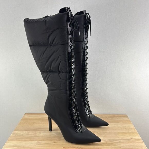 INC International Concepts Sicole Lace-Up Boots- Black- Size 8.5 M (Medium)- NIB - Picture 1 of 8